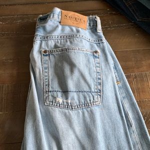 Mens Nautical Relaxed Fit Jeans Size 35X32